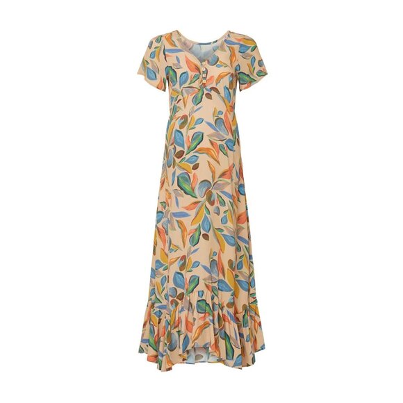 Rachel Pally Crepe Joline Orange floral Maternity Dress Size S - Picture 6 of 13